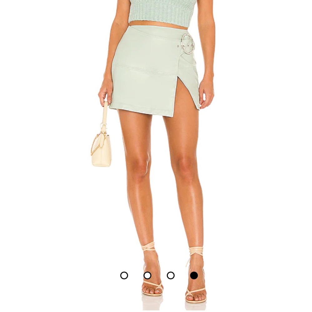 NWT For Love and Lemons Talia Mini Skirt in Green